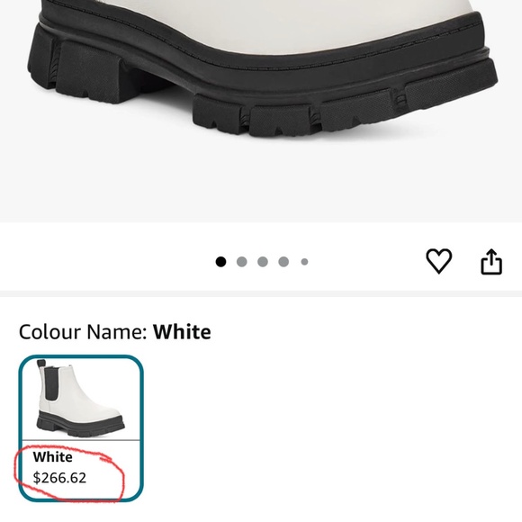 UGG Waterproof Leather Ashton Chelsea boots - White Size 7 - Picture 1 of 5